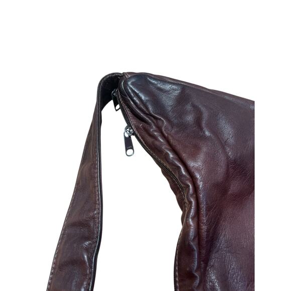 Vintage Unisex Ameri Brown Leather Hiking Healthy Sling Bag 19” USA Made main image 4